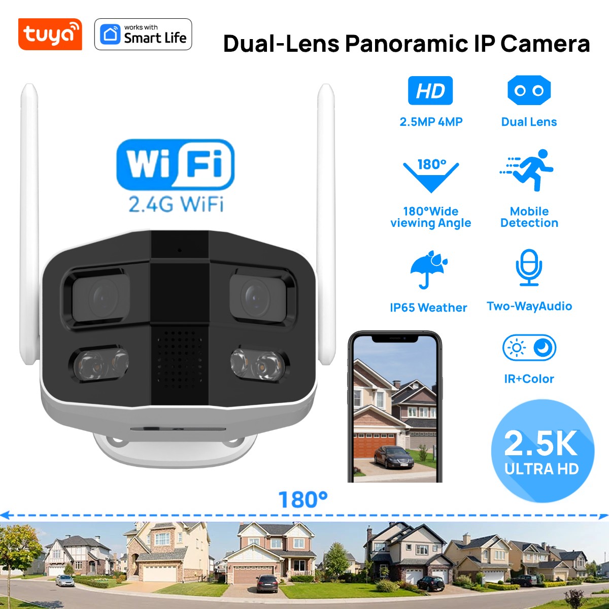 Smart Home Camera Ezviz - تويّا سمارت 4MP 2.5K عدسة مزدوجة
